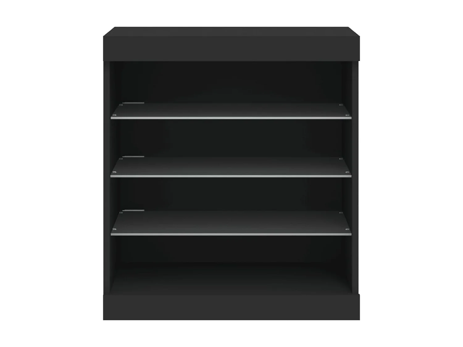 Credenza buffet cassettiera mobile contenitore organizer cucina soggiorno soggiorno con luci a LED 60,5 x 37 x 67 cm nero 02_0030041