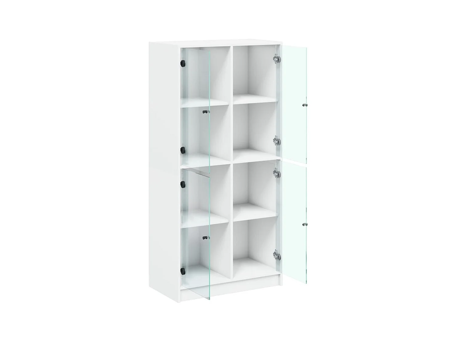 Credenza credenza cassettiera mobile contenitore organizer cucina soggiorno soggiorno alto con ante 68 x 37 x 142 cm derivati ​​del legno bianco 02_0032228
