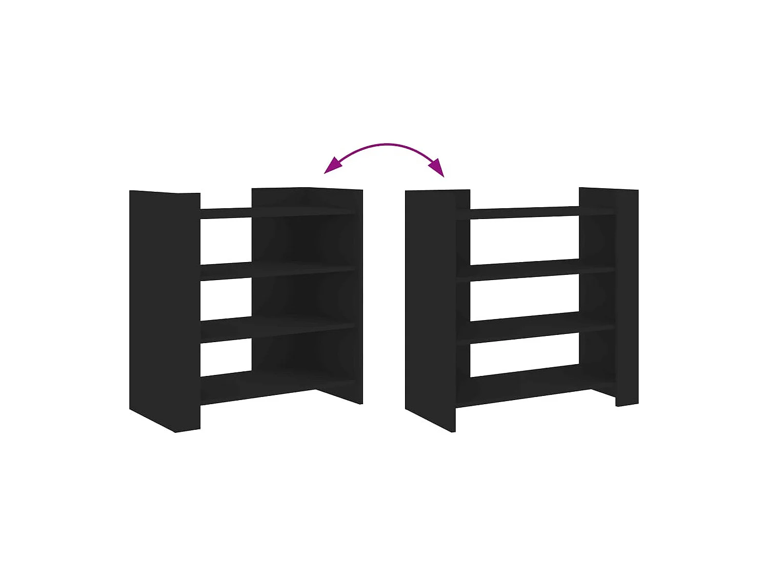 Buffet aparador cômoda armário unidade de armazenamento organizador cozinha sala de estar 73,5 x 35 x 75 cm madeira trabalhada preta 02_0036116