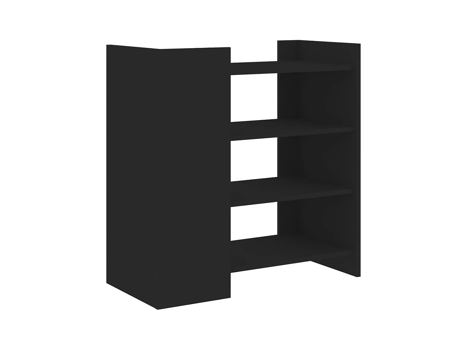 Buffet aparador cômoda armário unidade de armazenamento organizador cozinha sala de estar 73,5 x 35 x 75 cm madeira trabalhada preta 02_0036116