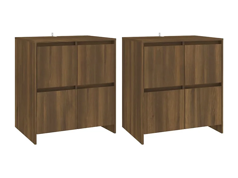 Buffet aparador cômoda armário unidade de armazenamento organizador cozinha sala salas conjunto de 2 70 x 41 x 75 cm madeira de engenharia marrom 02_0036787