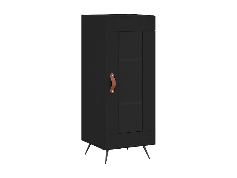 Aparador buffet cómoda mueble mueble de almacenaje organizador cocina salón salón 34,5 x 34 x 90 cm madera contrachapada negra 02_0035905