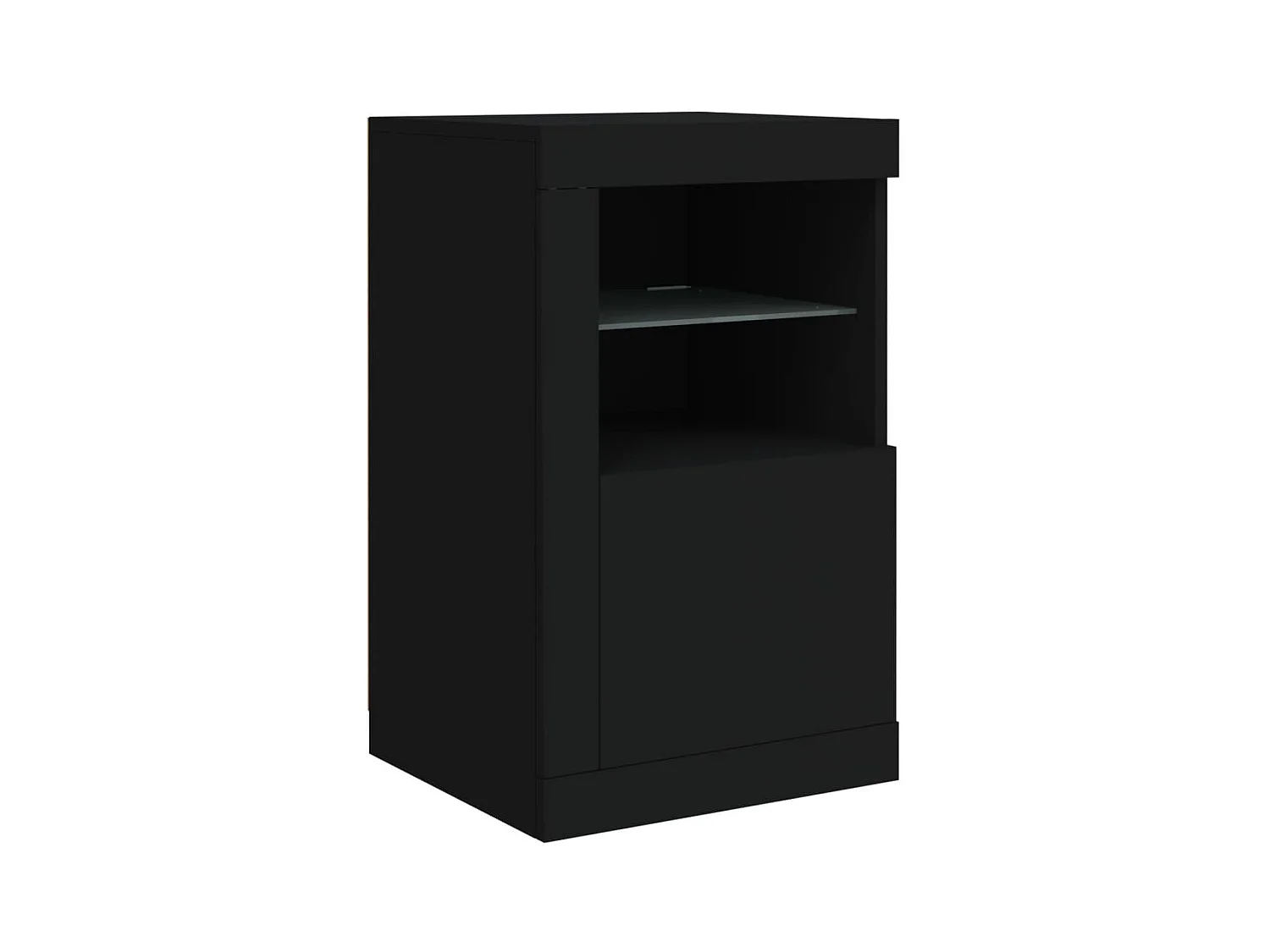 Aparador buffet cómoda armario mueble organizador cocina salón salón con luces LED 142,5 x 37 x 67 cm negro 02_0030014