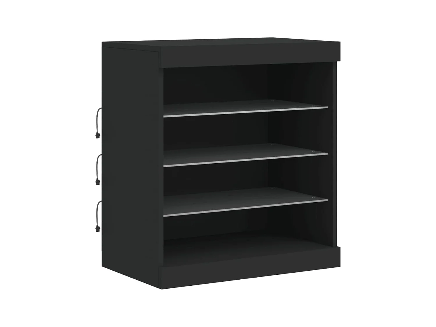 Aparador buffet cómoda armario mueble organizador cocina salón salón con luces LED 142,5 x 37 x 67 cm negro 02_0030014