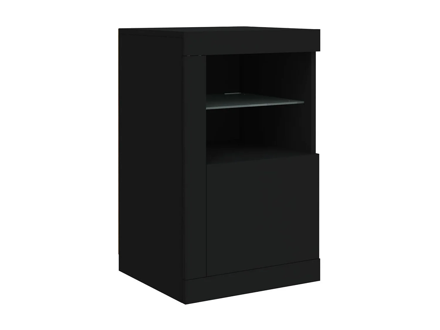 Aparador buffet cómoda armario mueble organizador cocina salón salón con luces LED 142,5 x 37 x 67 cm negro 02_0030014
