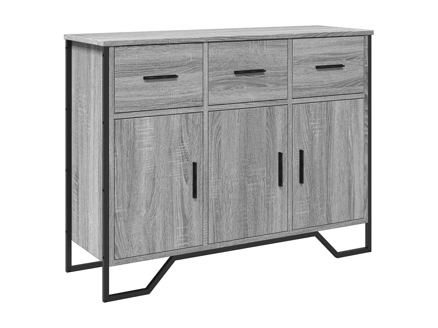 Aparador buffet cómoda armario unidad de almacenamiento organizador cocina salón salón Sonoma 97 x 32,5 x 74,5 cm madera contrachapada gris 02_0036560
