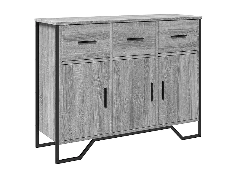 Credenza cassettiera mobile contenitore organizer cucina soggiorno soggiorno Sonoma 97 x 32,5 x 74,5 cm derivati ​​del legno grigio 02_0036560