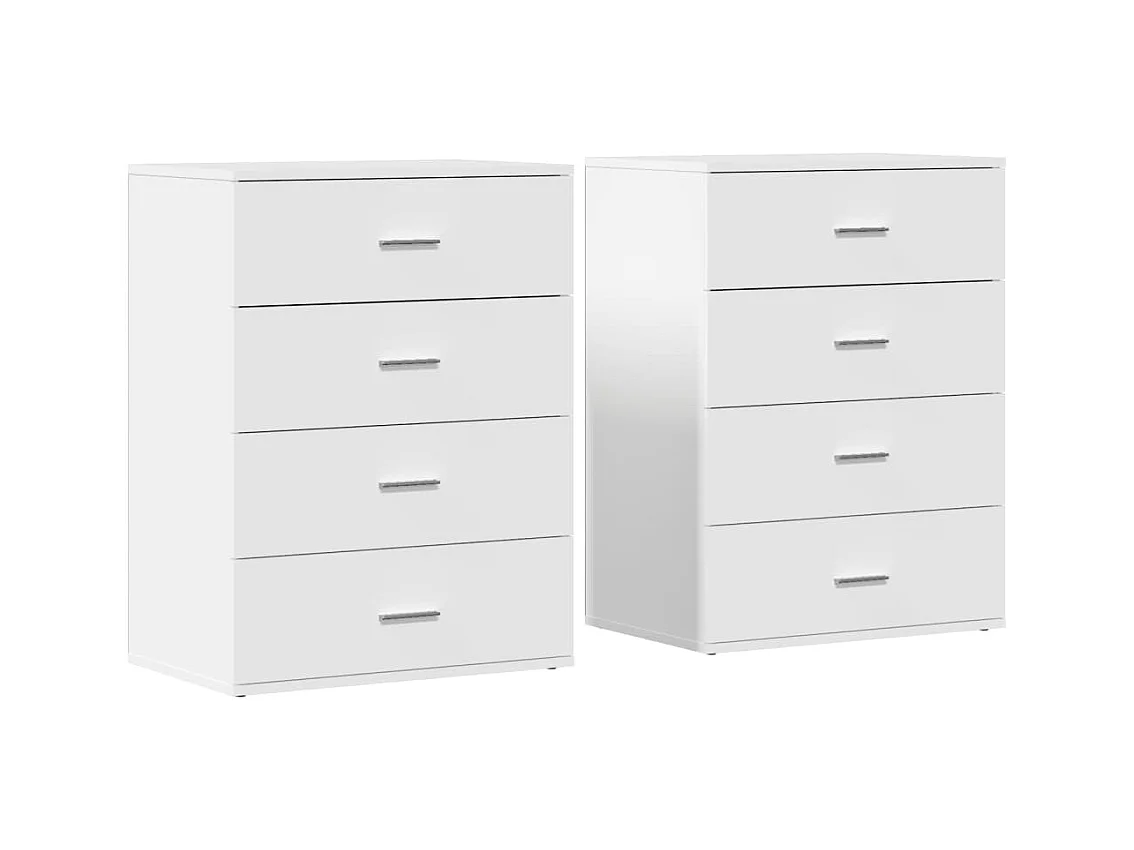 Credenza buffet cassettiera mobile contenitore organizer cucina soggiorno soggiorni set da 2 60 x 39 x 80 cm legno composito bianco 02_0036683