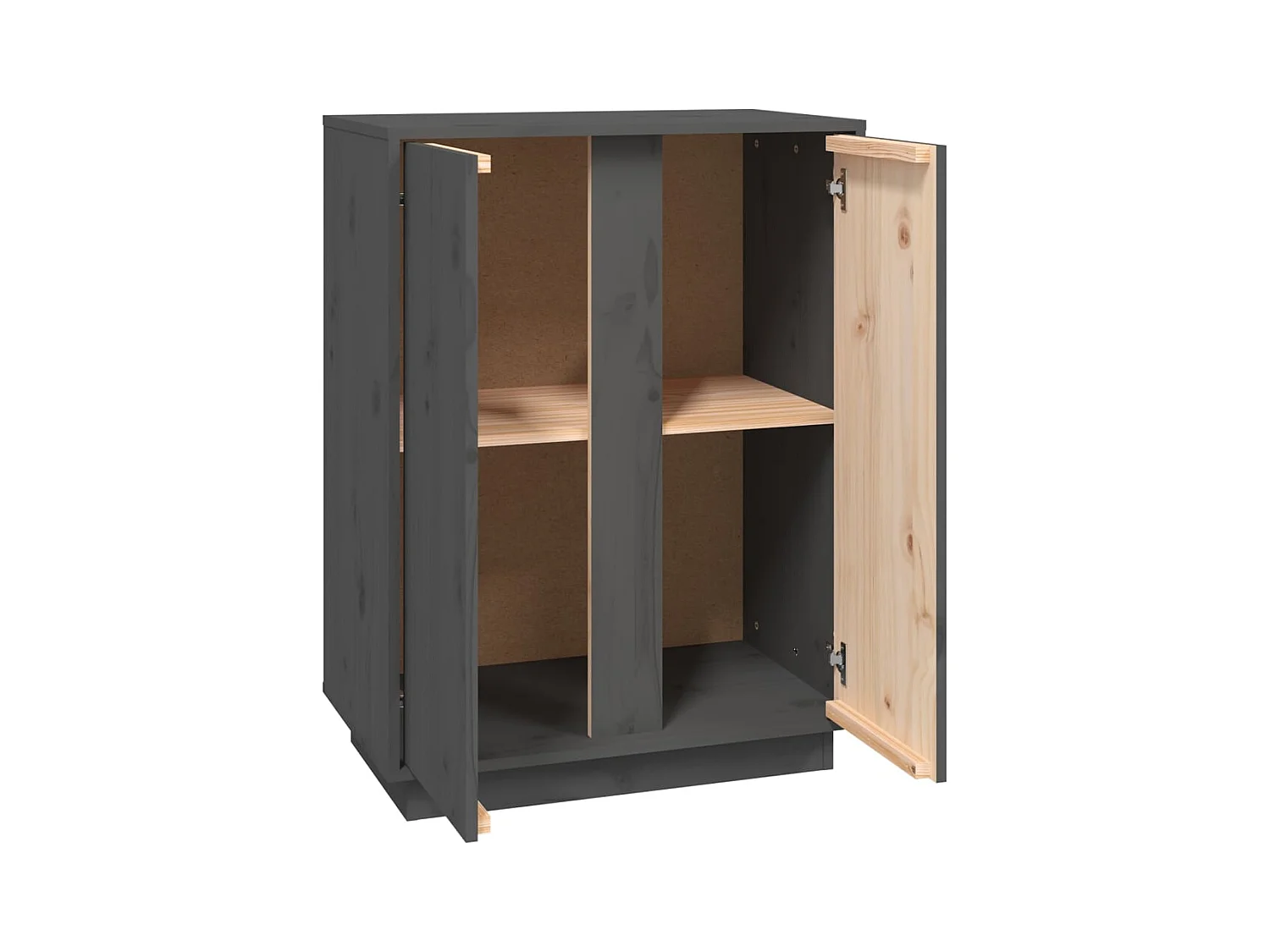 Aparador cómoda cómoda armario mueble organizador cocina salón salón 60 x 35 x 80 cm madera maciza de pino gris 02_0031797