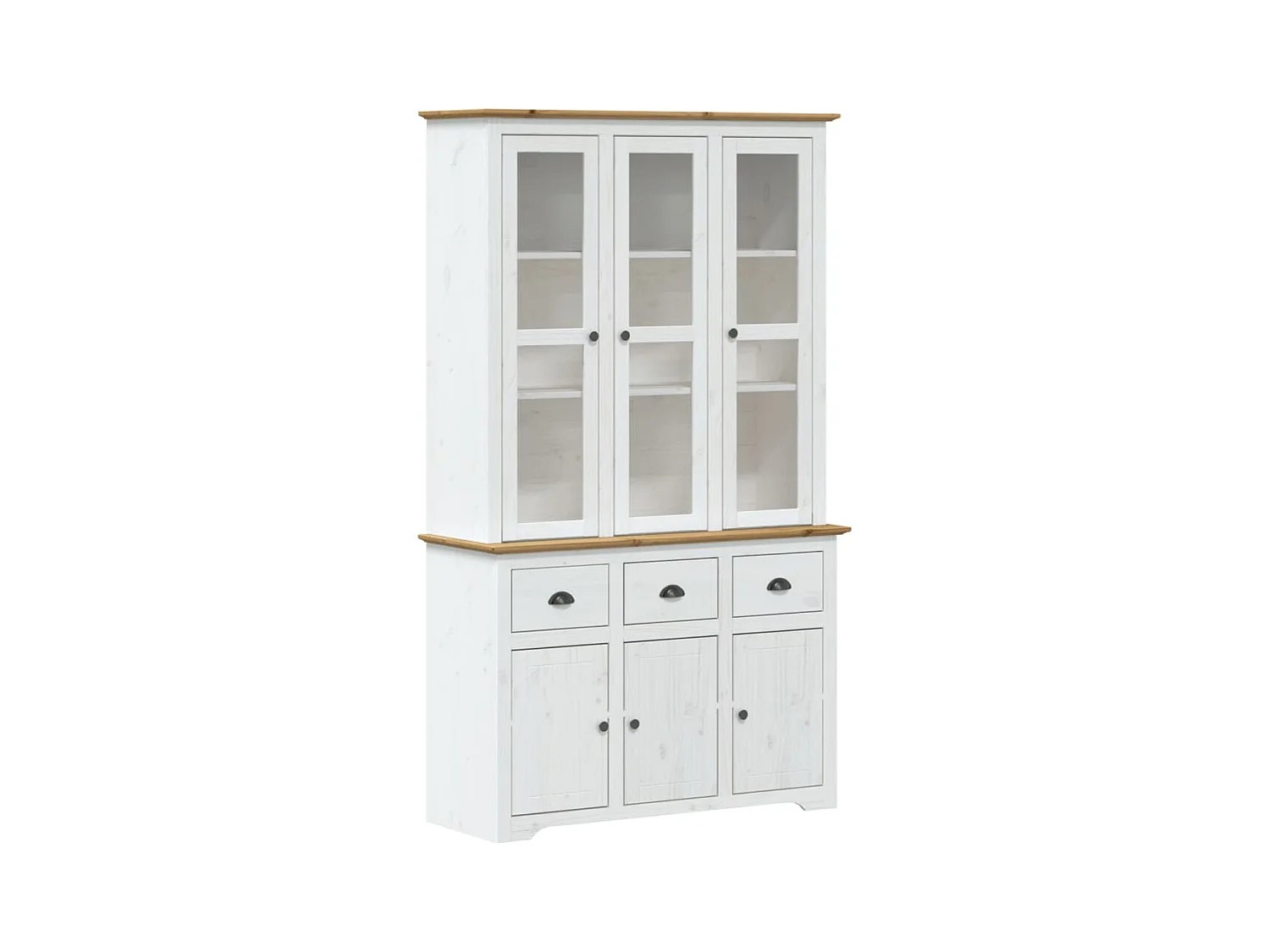 Buffet aparador cômoda armário organizador de unidade cozinha sala BODO e 115,5 x 43 x 200,5 cm madeira maciça de pinho marrom 02_0030801