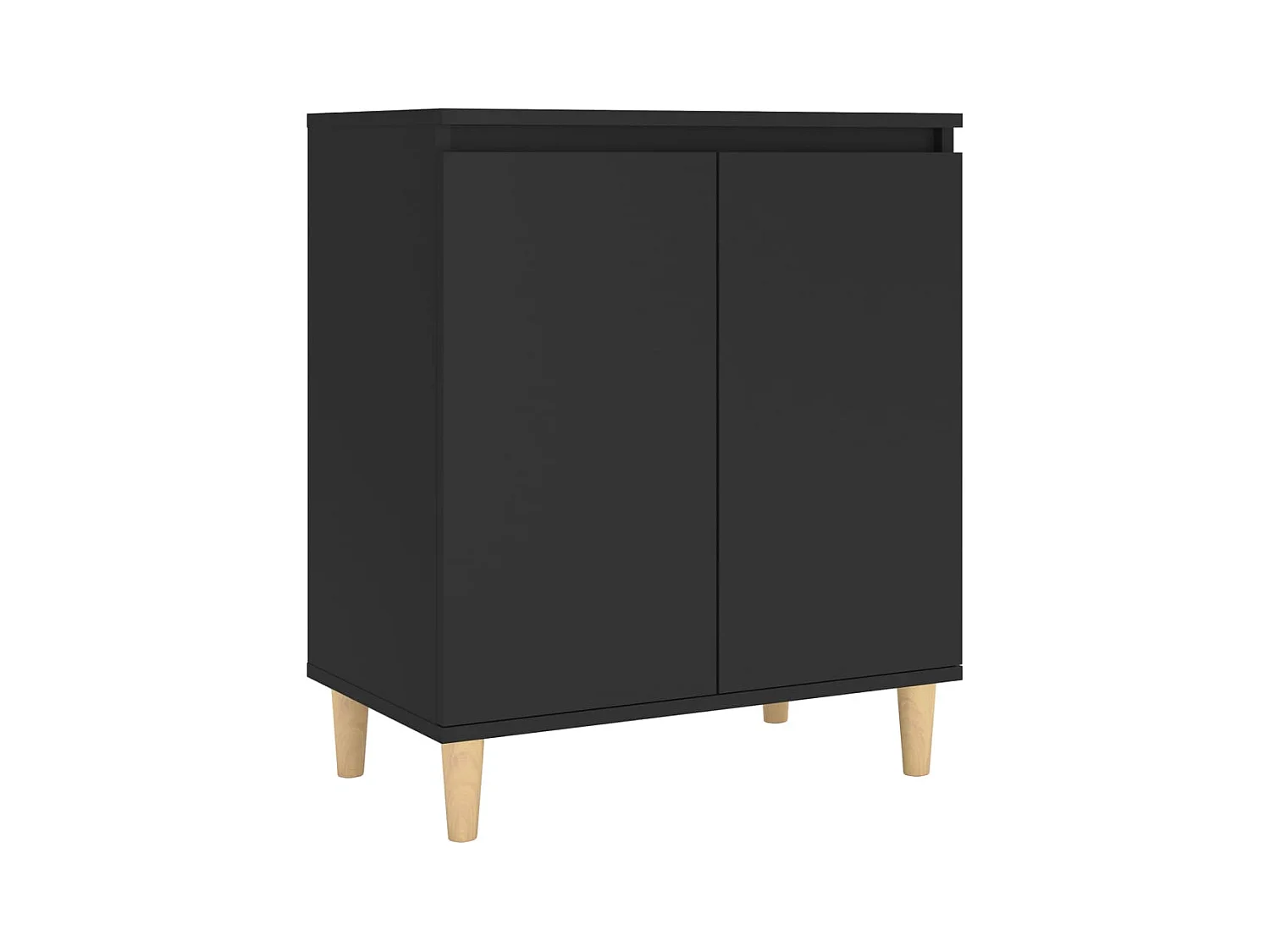 Credenza credenza cassettiera mobile contenitore organizer cucina soggiorno soggiorno con gambe in legno massello multistrato di legno nero 02_0030092