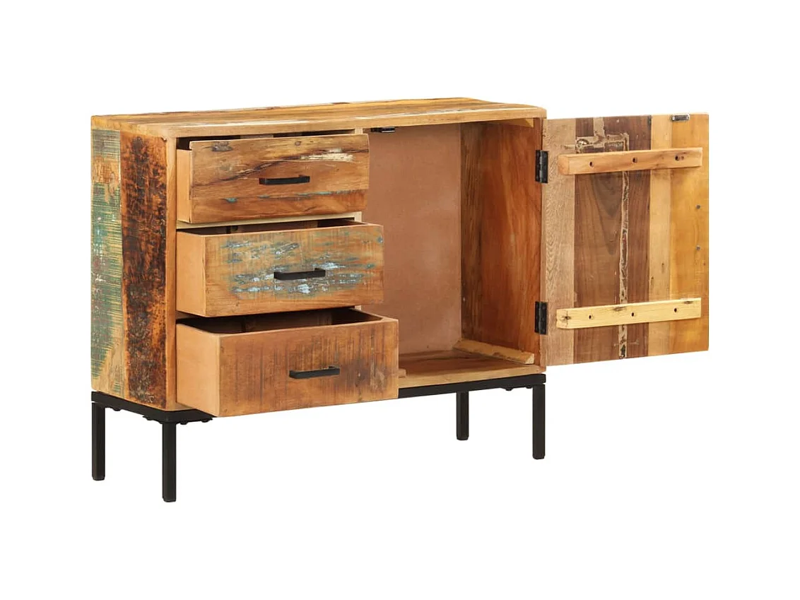 Aparador cómoda cómoda mueble mueble de almacenaje organizador cocina salón salón 88 x 30 x 73 cm madera maciza recuperada marrón 02_0029668