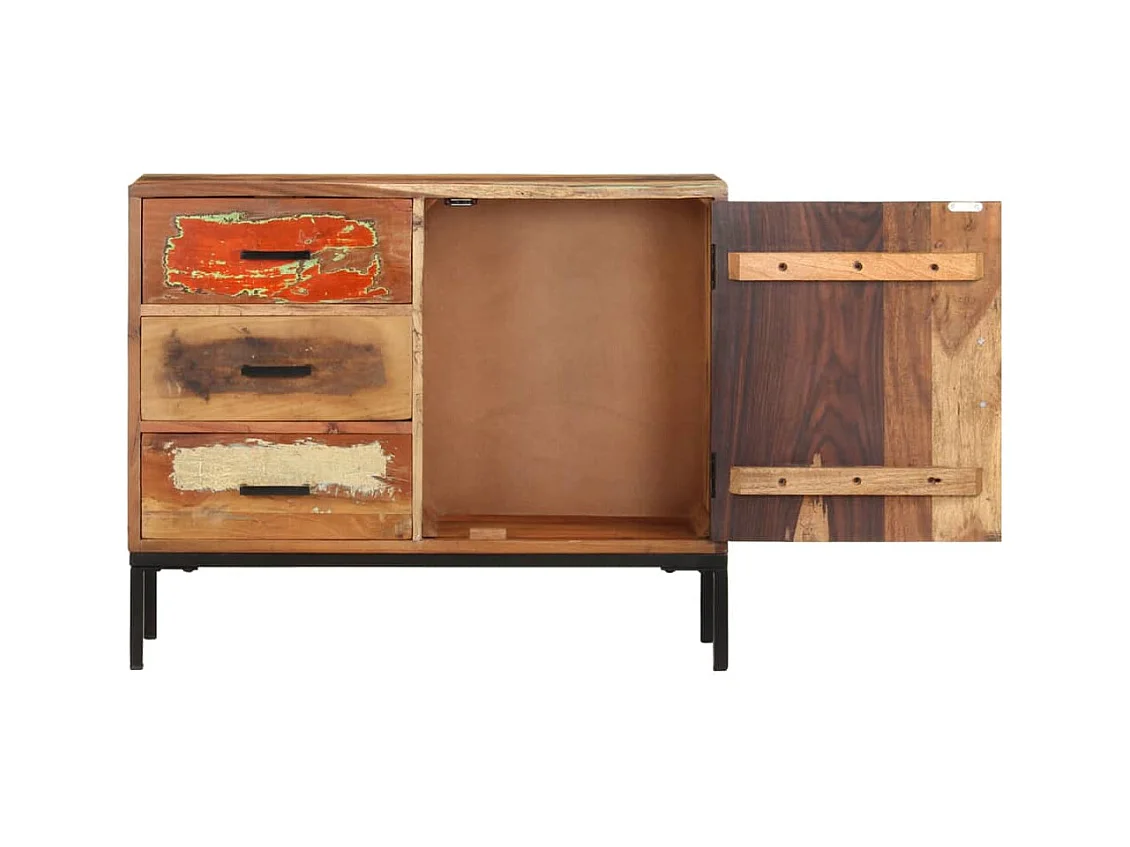 Aparador cómoda cómoda mueble mueble de almacenaje organizador cocina salón salón 88 x 30 x 73 cm madera maciza recuperada marrón 02_0029668