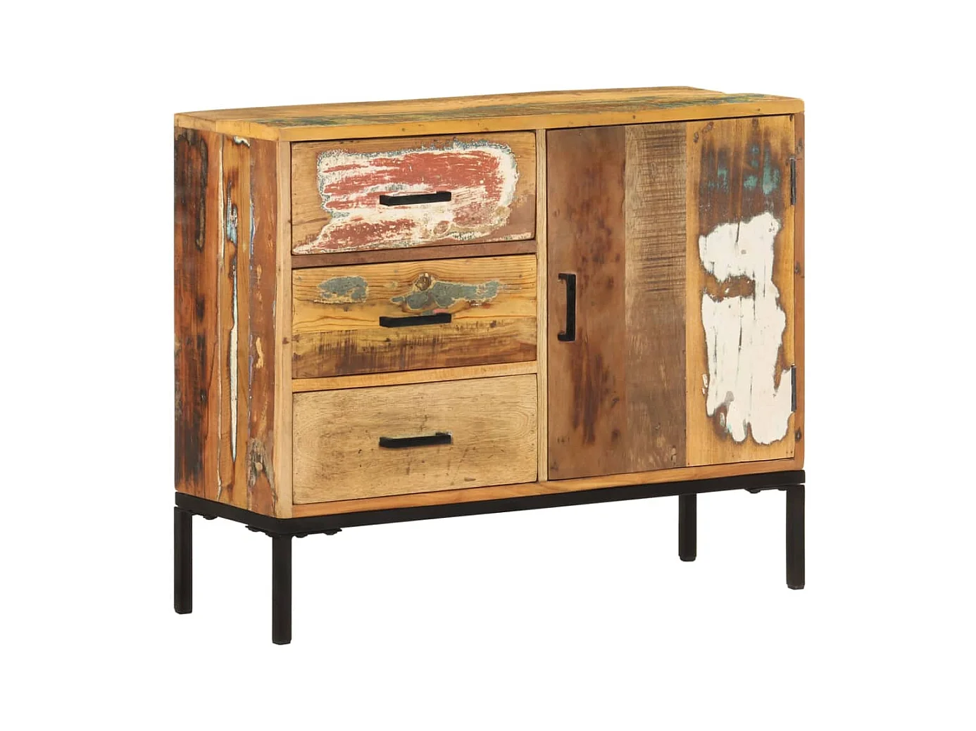 Aparador cómoda cómoda mueble mueble de almacenaje organizador cocina salón salón 88 x 30 x 73 cm madera maciza recuperada marrón 02_0029668