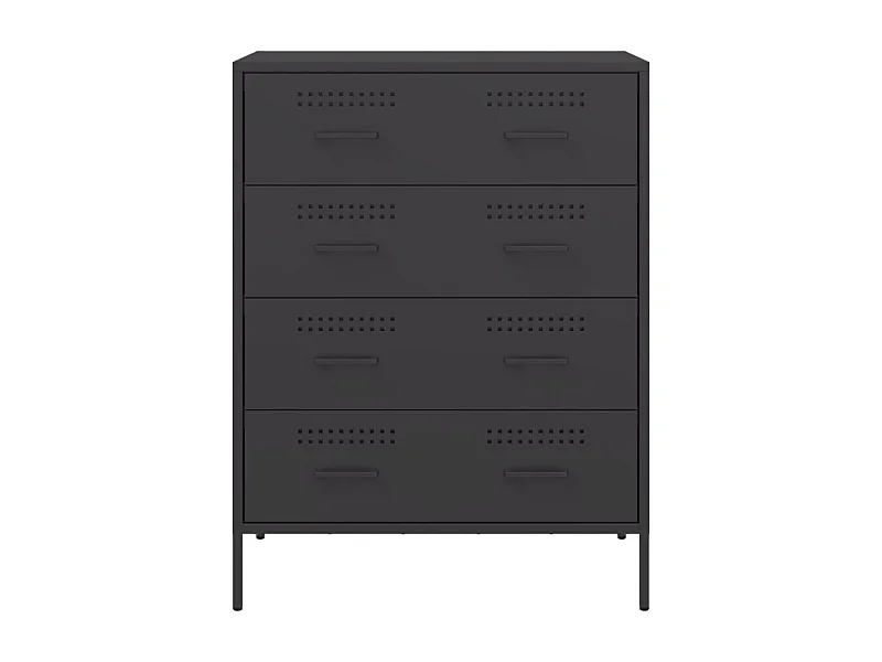 Buffet aparador cômoda armário unidade de armazenamento organizador cozinha sala de estar 68 x 39 x 89 cm aço preto 02_0036022