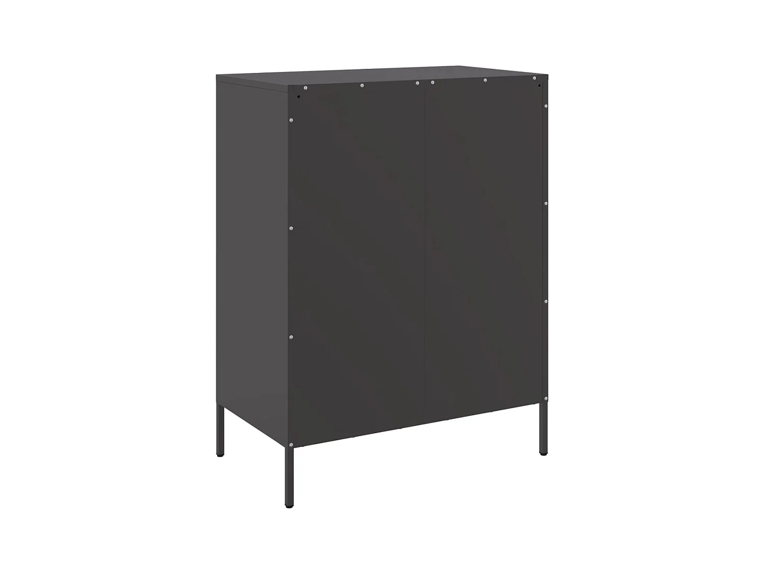 Buffet aparador cômoda armário unidade de armazenamento organizador cozinha sala de estar 68 x 39 x 89 cm aço preto 02_0036022