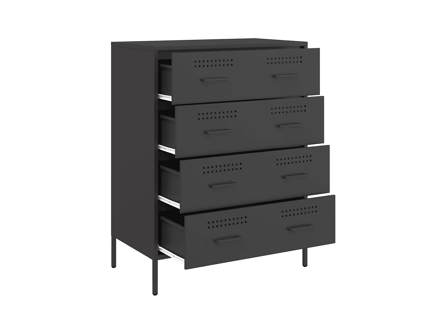 Buffet aparador cômoda armário unidade de armazenamento organizador cozinha sala de estar 68 x 39 x 89 cm aço preto 02_0036022