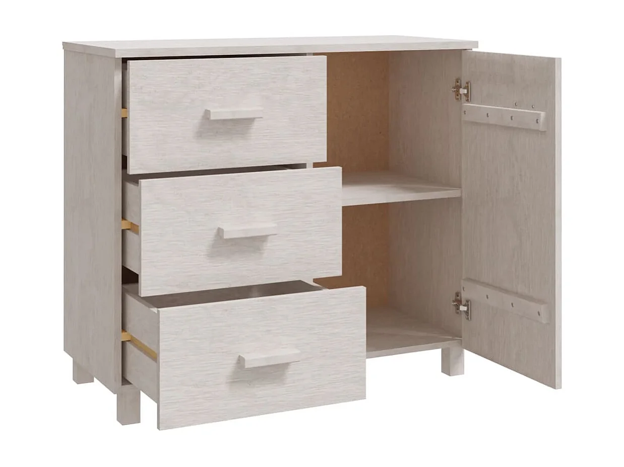 Aparador cómoda mueble almacenaje organizador cocina salón salón 90 x 40 x 80 cm madera maciza de pino blanco 02_0032135