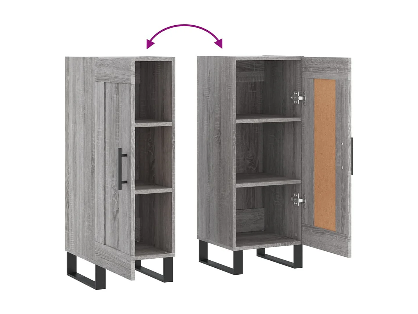 Aparador aparador cômoda armário organizador cozinha sala sala Sonoma 34,5 x 34 x 90 cm madeira trabalhada cinza 02_0036305