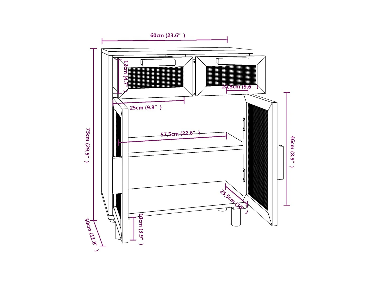 bahut commode armoire bois marron 60 x 30 x 75 cm 02_0035971