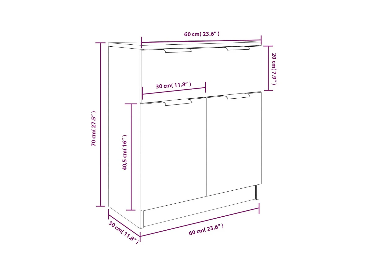 bahut commode armoire bois blanche 60 x 30 x 70 cm 02_0037016