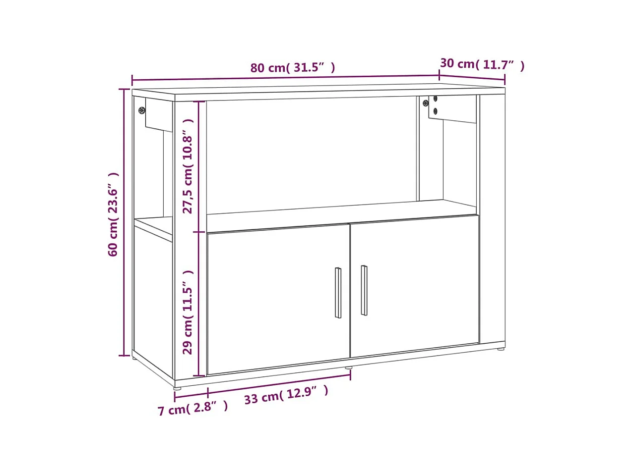 bahut commode armoire bois marron 80 x 30 x 60 cm 02_0031105