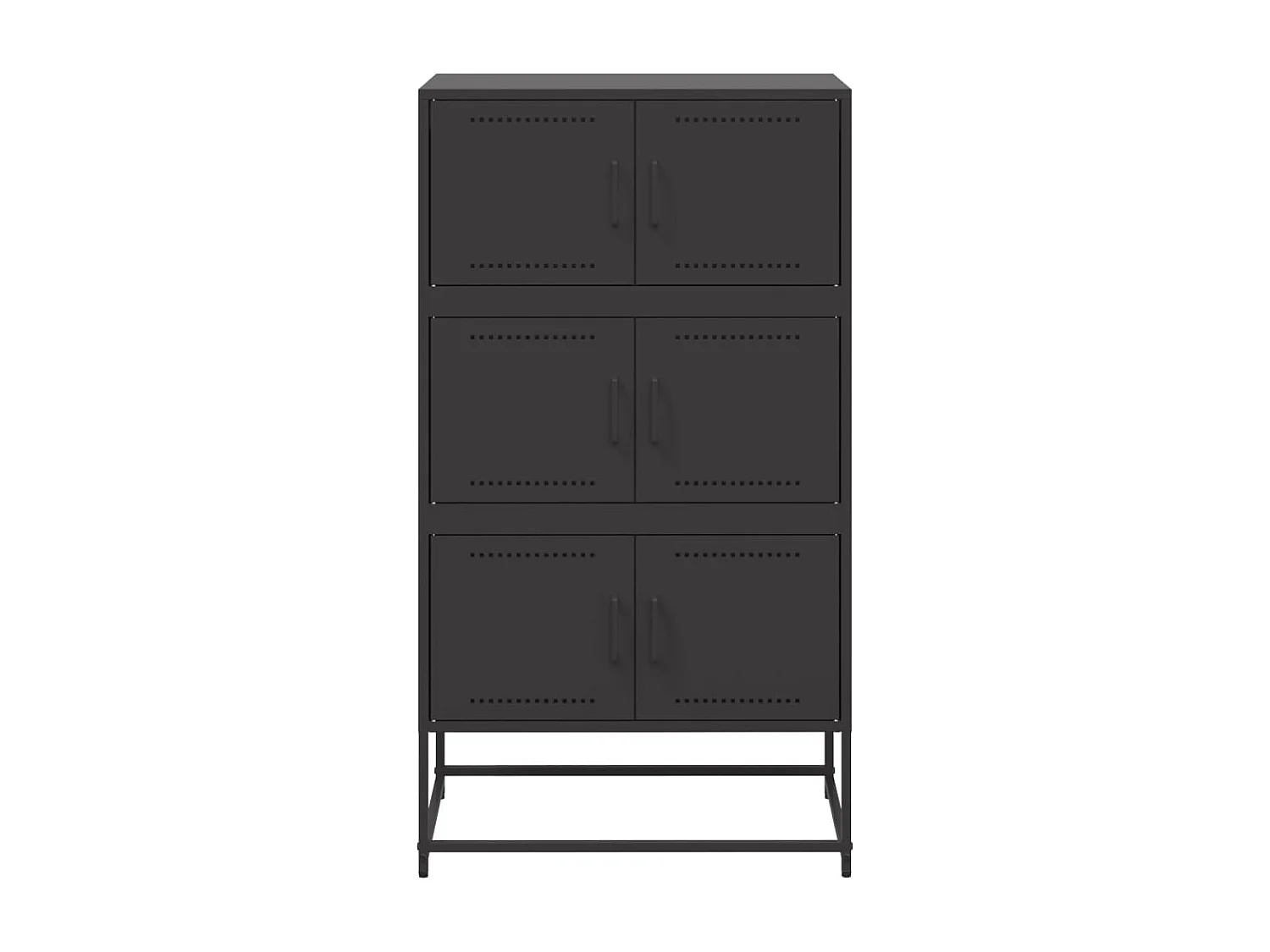 Aparador buffet cómoda mueble mueble de almacenamiento organizador cocina salón salón 68,5 x 38,5 x 123,5 cm acero negro 02_0036017