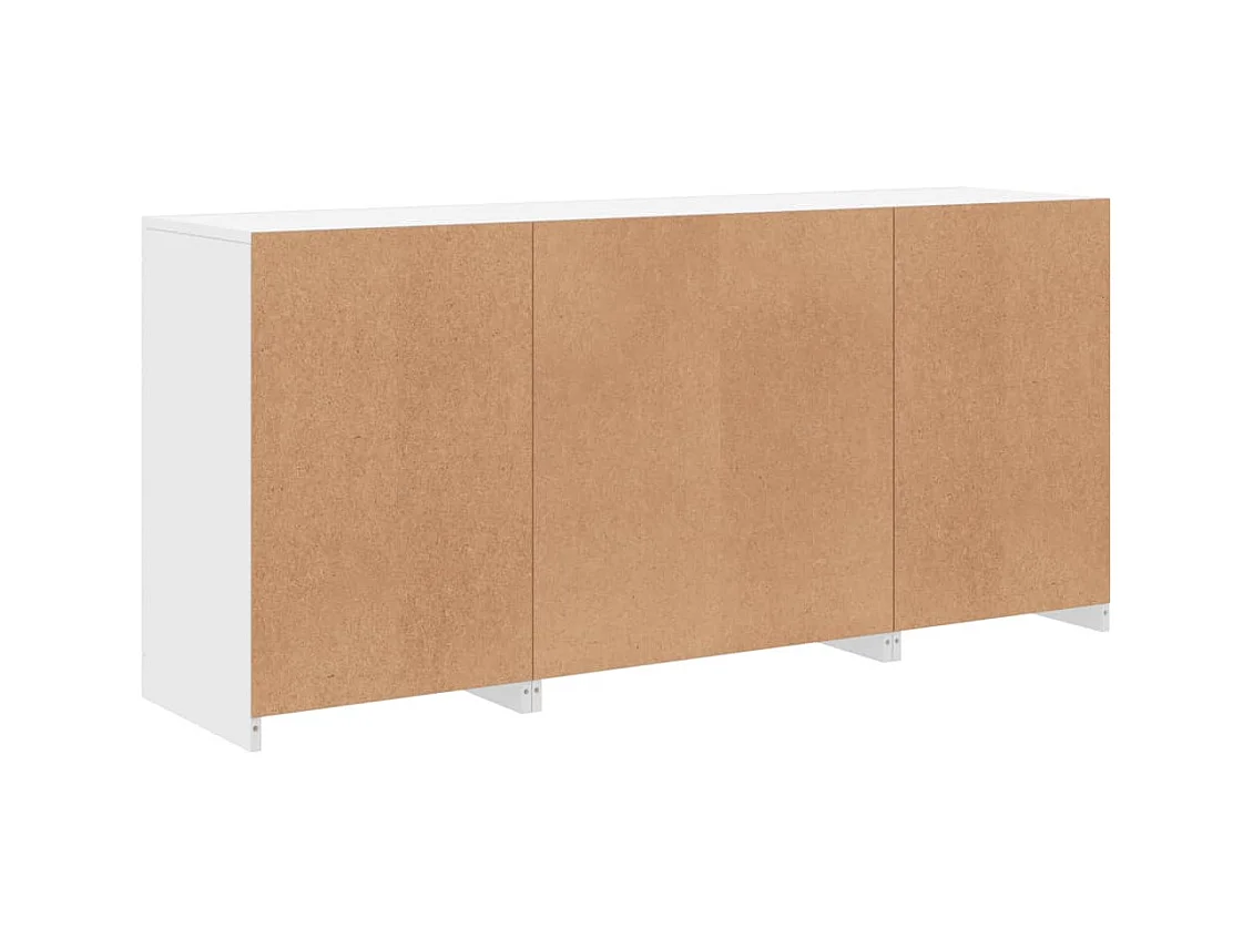 Aparador cómoda cómoda armario mueble organizador cocina salón salón con luces LED 142,5 x 37 x 67 cm blanco 02_0029828