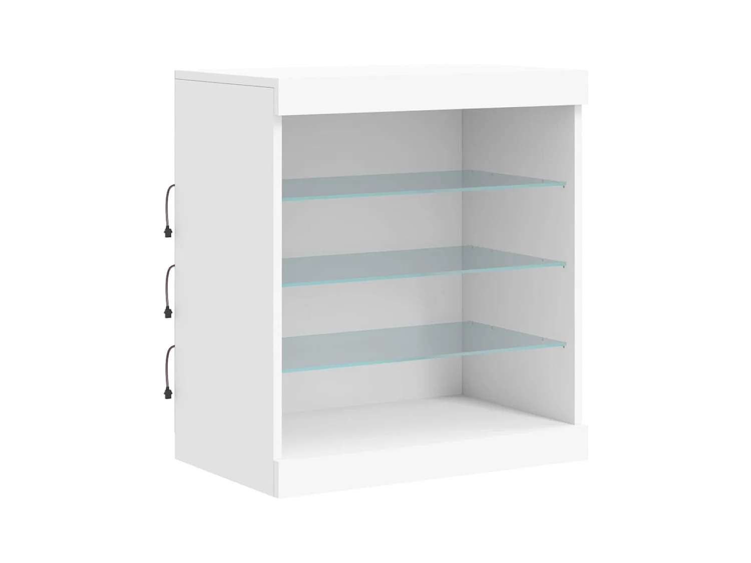 Aparador cómoda cómoda armario mueble organizador cocina salón salón con luces LED 142,5 x 37 x 67 cm blanco 02_0029828