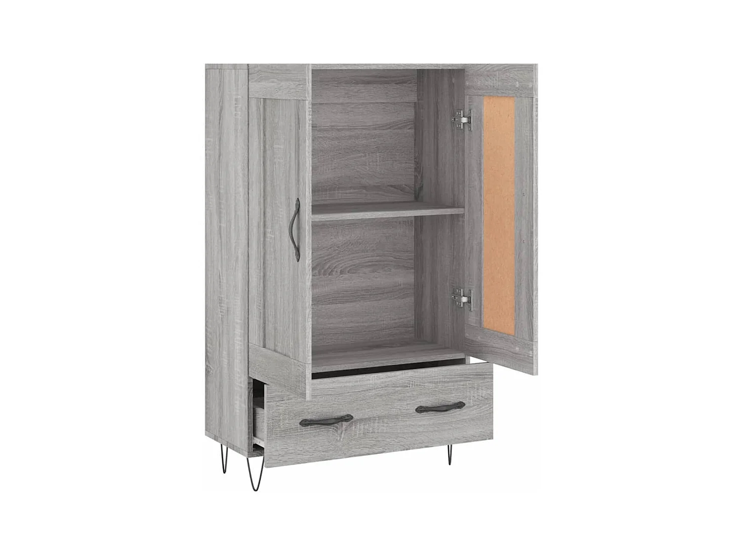 Credenza credenza cassettiera mobile contenitore organizer cucina soggiorno soggiorno alto Sonoma 69,5 x 31 x 115 cm pannelli compositi grigio 02_0035402