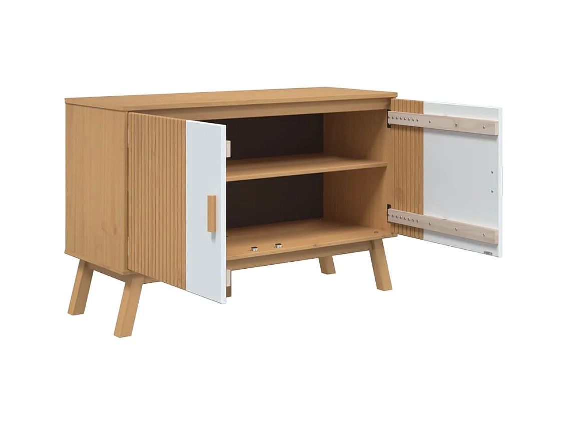 bahut commode armoire bois blanche 114 x 43 x 73.5 cm 02_0036172