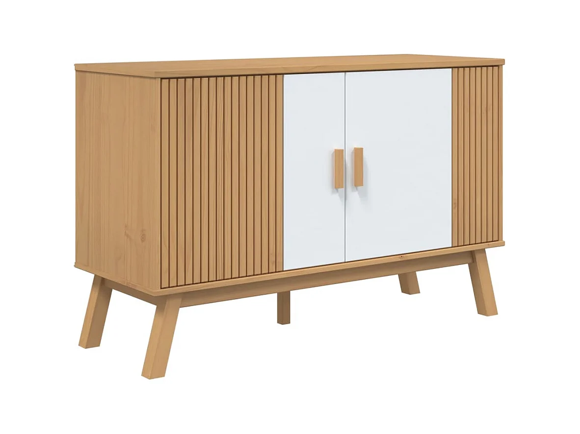 Buffet aparador cômoda armário organizador unidade cozinha sala sala e 114 x 43 x 73,5 cm madeira maciça de pinho branco 02_0036172