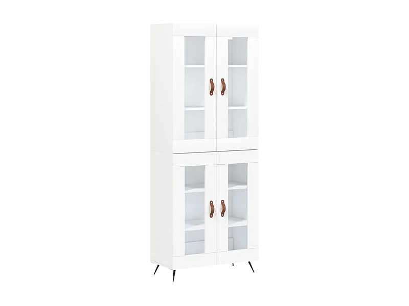 Aparador buffet cómoda armario mueble organizador cocina salón salón alto 69,5 x 34 x 180 cm madera contrachapada blanco 02_0032563