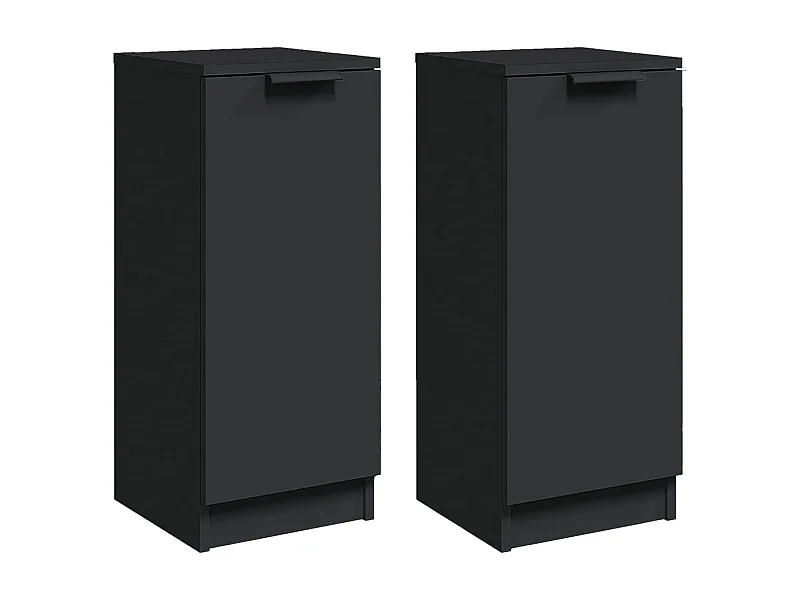 Buffet aparador cômoda armário unidade de armazenamento organizador cozinha sala salas conjunto de 2 30 x 30 x 70 cm madeira de engenharia preta 02_0036891