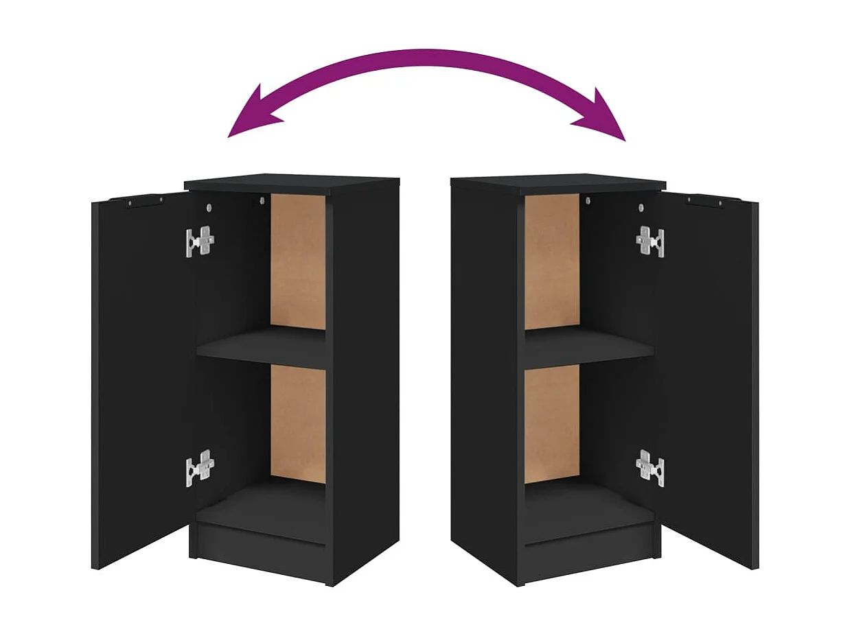 Credenza buffet cassettiera mobile contenitore organizer cucina soggiorno soggiorni set da 2 30 x 30 x 70 cm multistrato nero 02_0036891