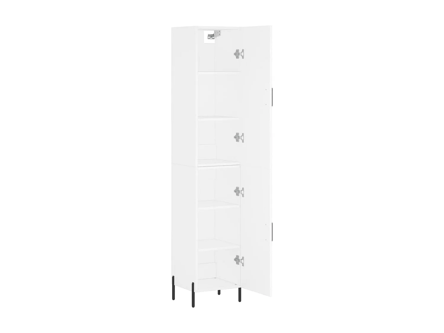 Aparador buffet cómoda armario mueble organizador cocina salón salón alto 34,5 x 34 x 180 cm madera contrachapada blanco 02_0032288