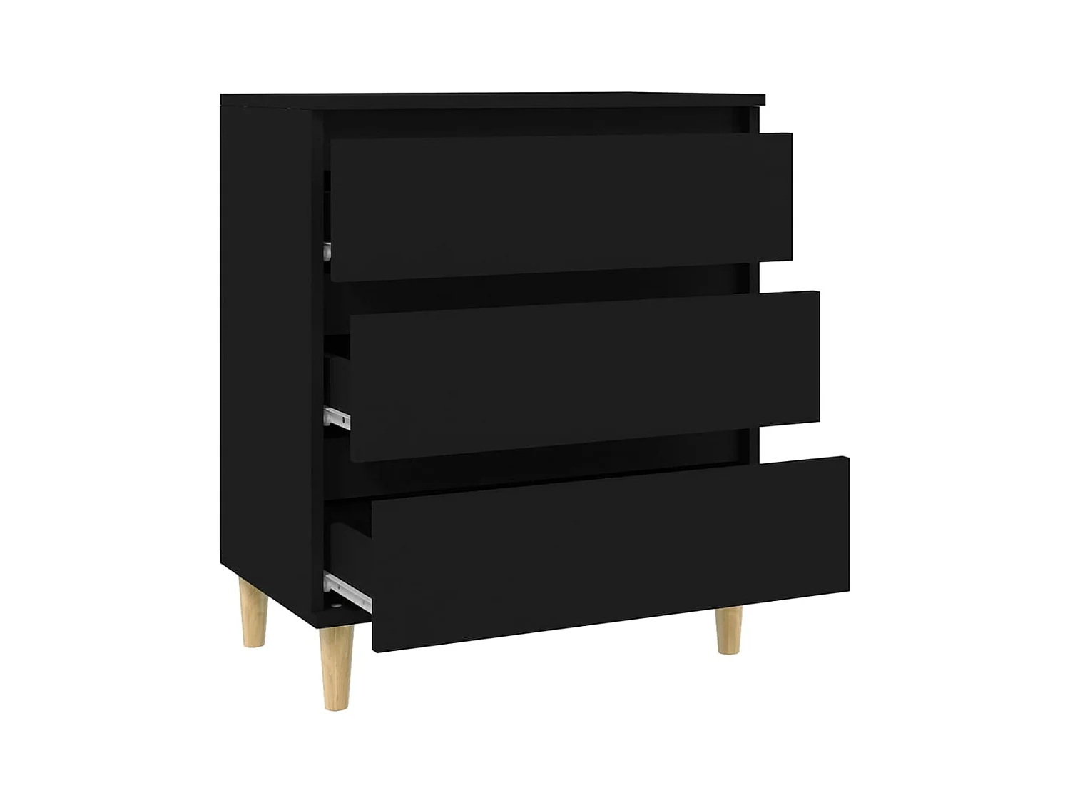 Credenza buffet cassettiera mobile contenitore organizer cucina soggiorno soggiorno 60 x 35 x 70 cm multistrato nero 02_0035986