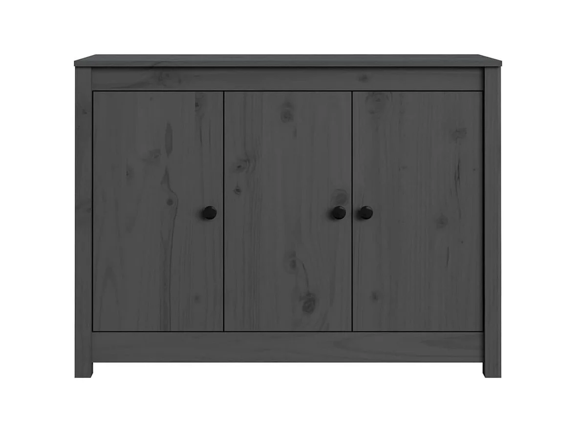 Credenza buffet cassettiera mobile contenitore organizer cucina soggiorno soggiorno 100 x 35 x 74 cm legno massello di pino grigio 02_0031763