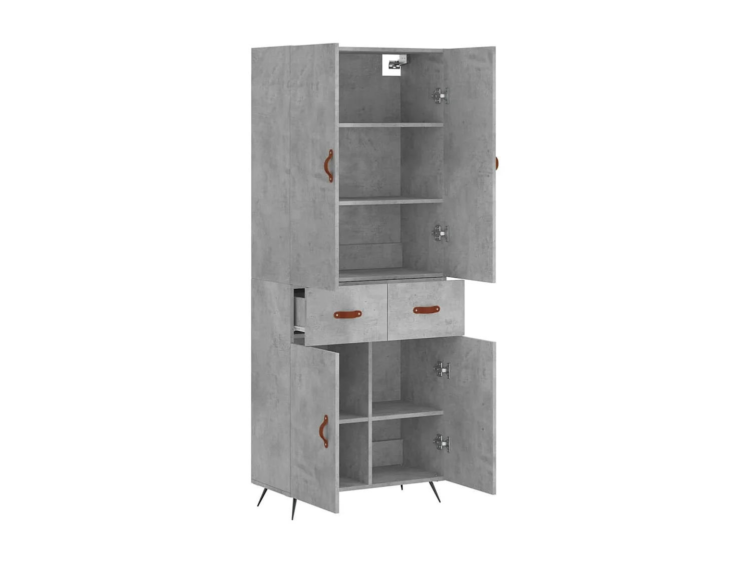 Aparador cômoda armário unidade de armazenamento organizador cozinha sala sala alto 69,5 x 34 x 180 cm madeira trabalhada cinza 02_0034498