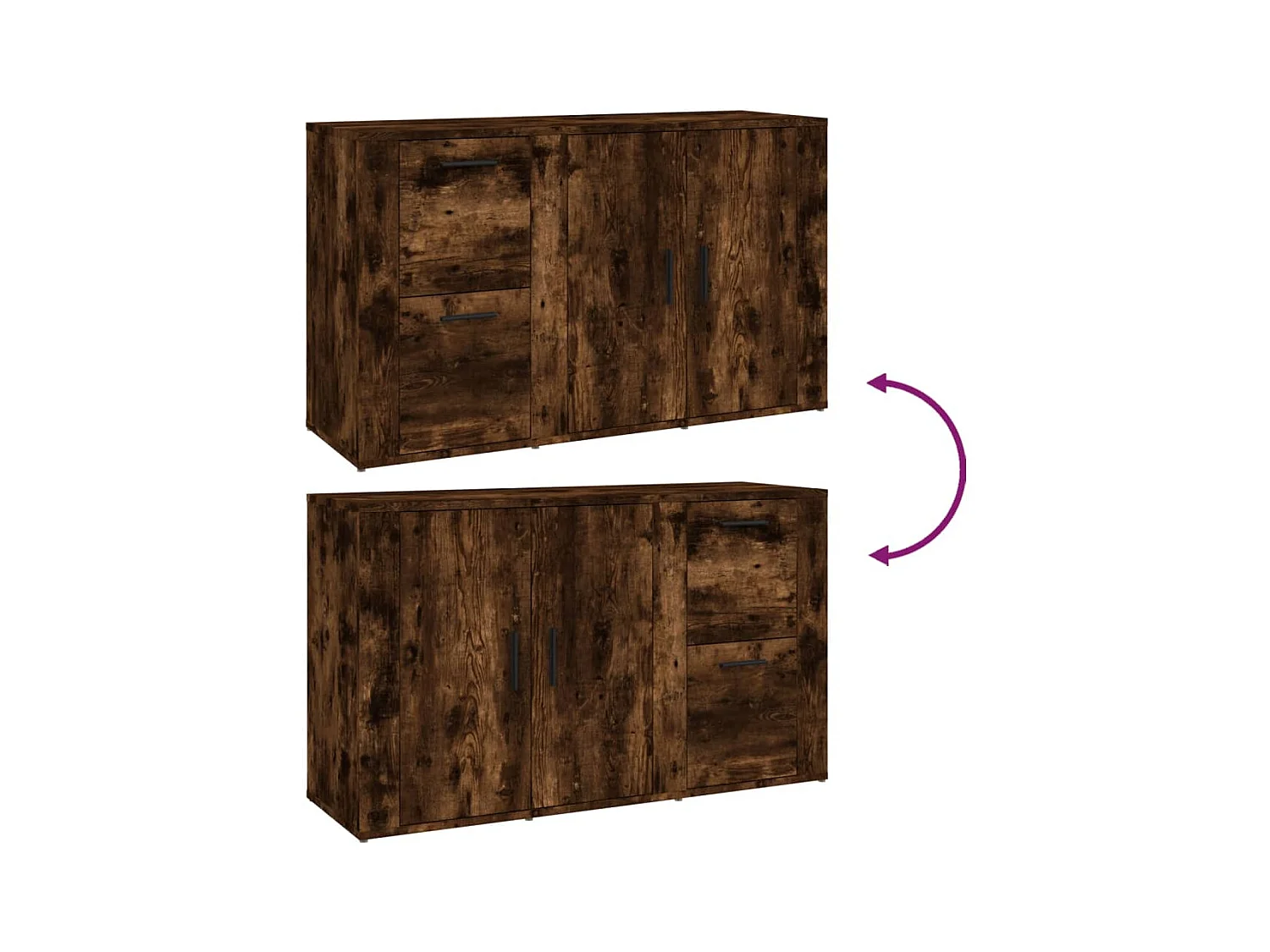 Buffet aparador cômoda armário unidade de armazenamento organizador cozinha sala de estar 100 x 33 x 59,5 cm madeira trabalhada marrom 02_0030826