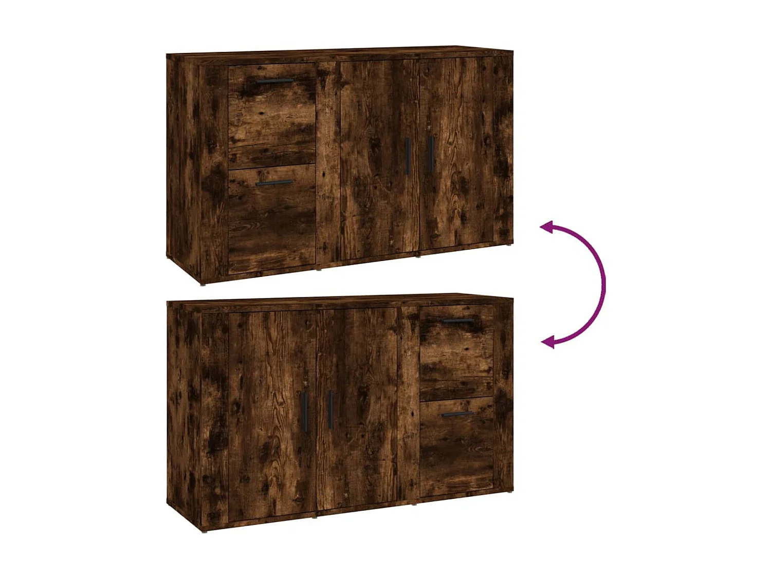 Credenza buffet cassettiera mobile contenitore organizer cucina soggiorno soggiorno 100 x 33 x 59,5 cm derivati ​​del legno marrone 02_0030826