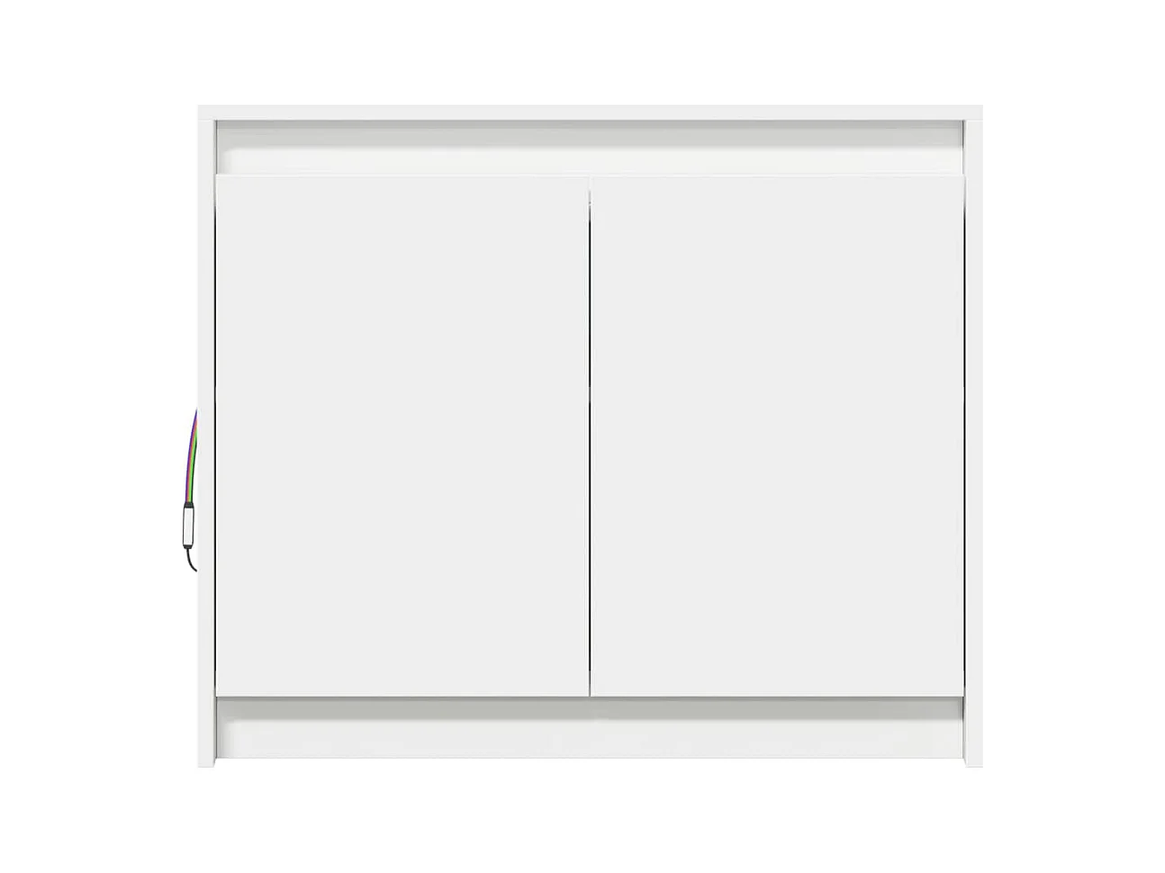 Credenza Credenza Cassettiera Armadietto Portaoggetti Organizer Cucina Soggiorno Soggiorno con LED 72 x 34 x 61 cm Legno composito bianco 02_0029774