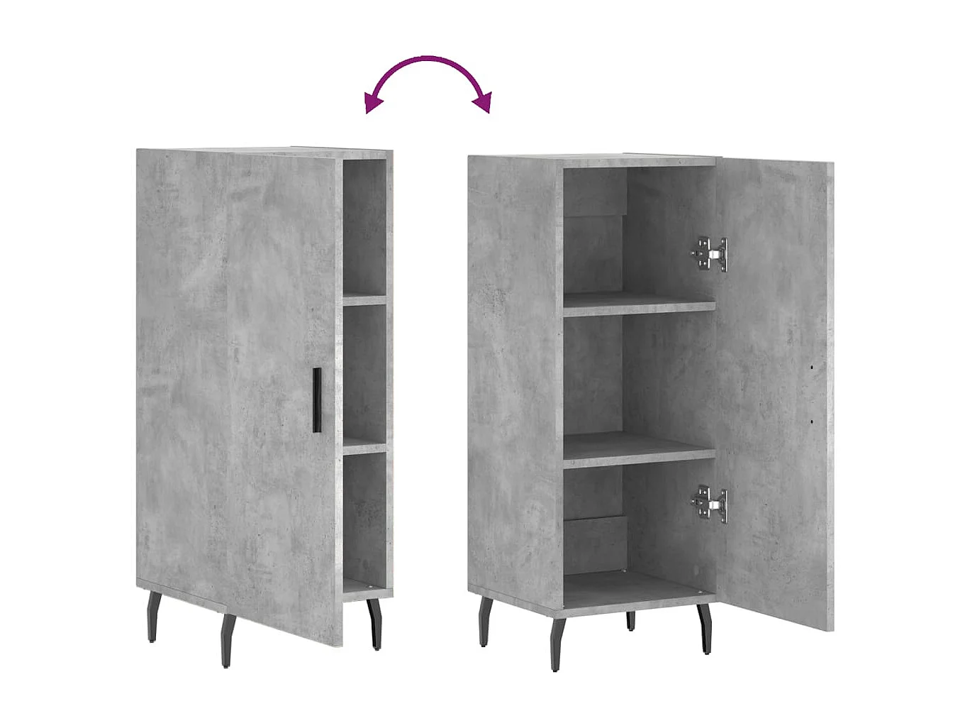 Credenza buffet cassettiera mobile contenitore organizer cucina soggiorno soggiorno 34,5 x 34 x 90 cm derivati ​​del legno grigio 02_0031877