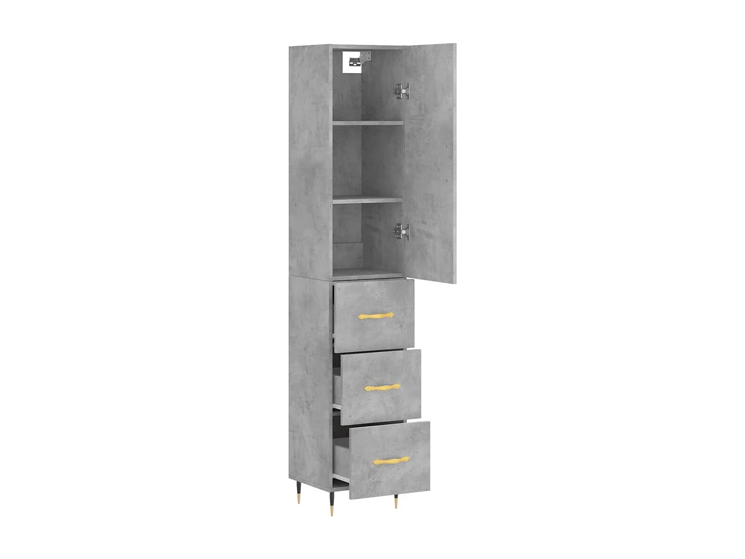 Credenza buffet cassettiera mobile contenitore organizer cucina soggiorno soggiorno alto 34,5 x 34 x 180 cm derivati ​​del legno grigio 02_0034313