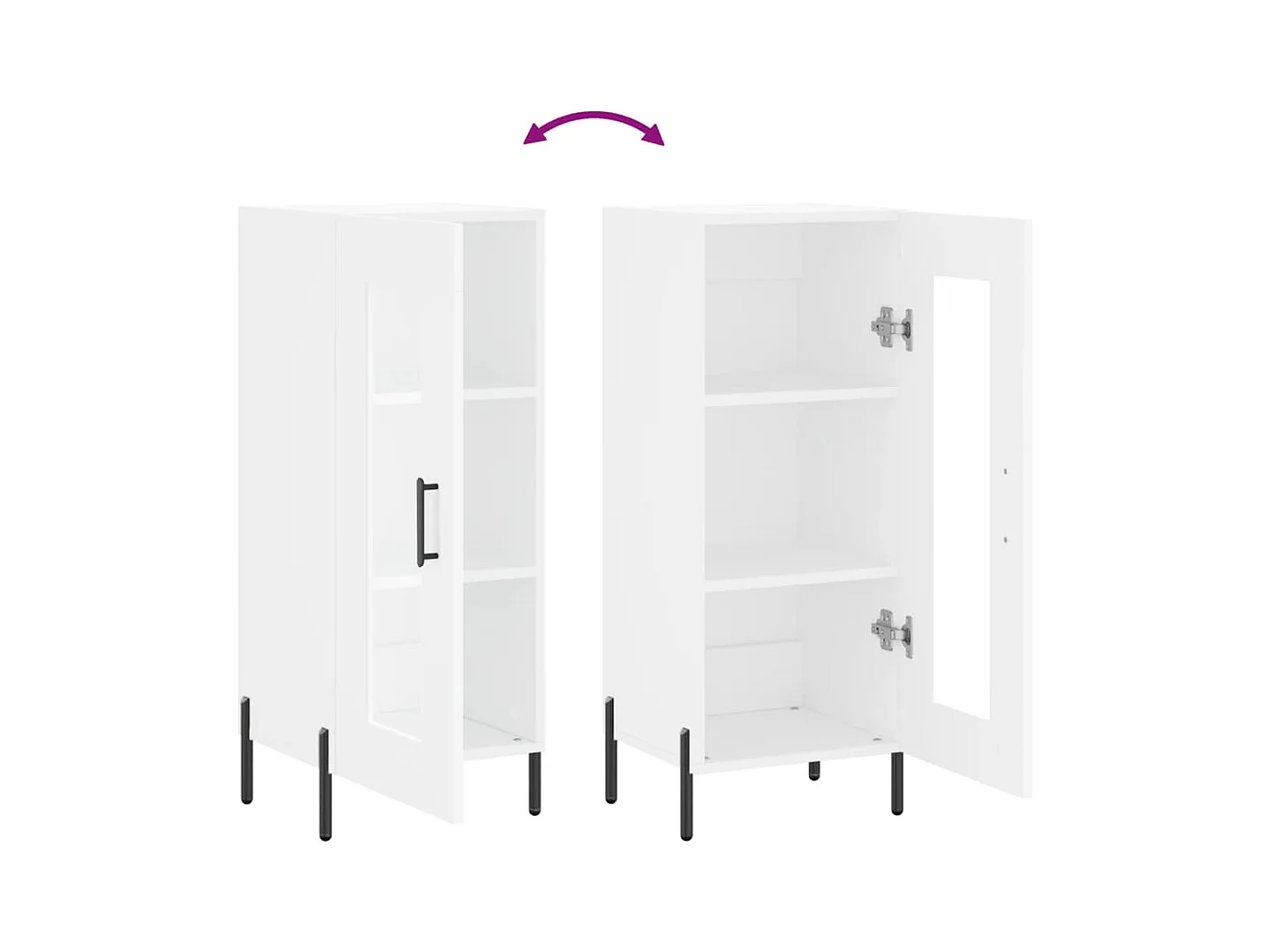 Aparador cómoda cómoda mueble mueble de almacenamiento organizador cocina salón salón 34,5 x 34 x 90 cm madera contrachapada blanco 02_0030240