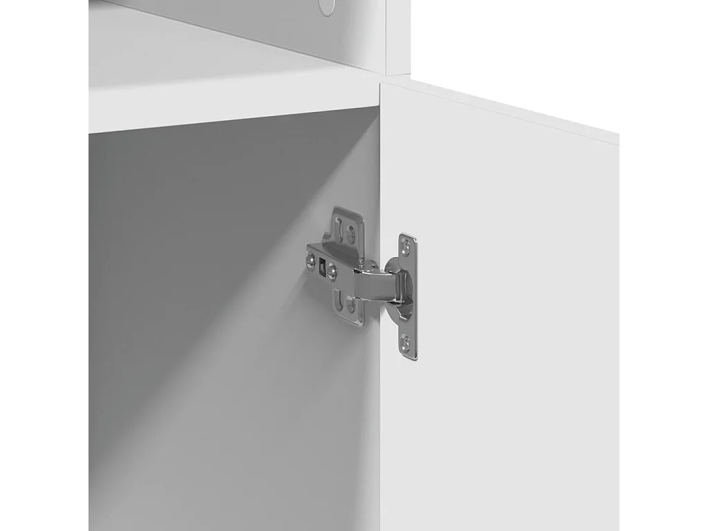 Aparador buffet cómoda mueble mueble de almacenamiento organizador cocina salón salón alto 80 x 42,5 x 185 cm madera contrachapada blanco 02_0032775