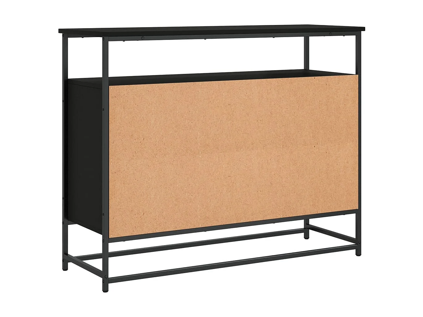 Credenza buffet cassettiera mobile contenitore organizer cucina soggiorno soggiorno 100 x 35 x 80 cm multistrato nero 02_0035797