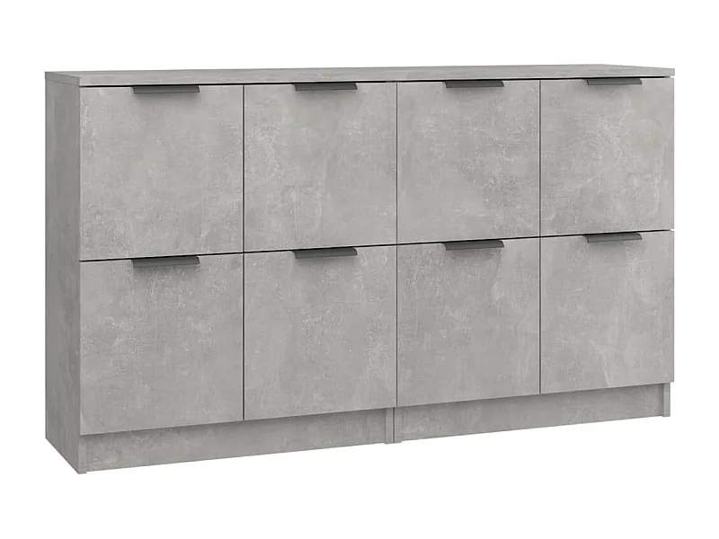 Credenza buffet cassettiera mobile contenitore organizer cucina soggiorno soggiorni set da 2 60 x 30 x 70 cm derivati ​​del legno grigio 02_0036853