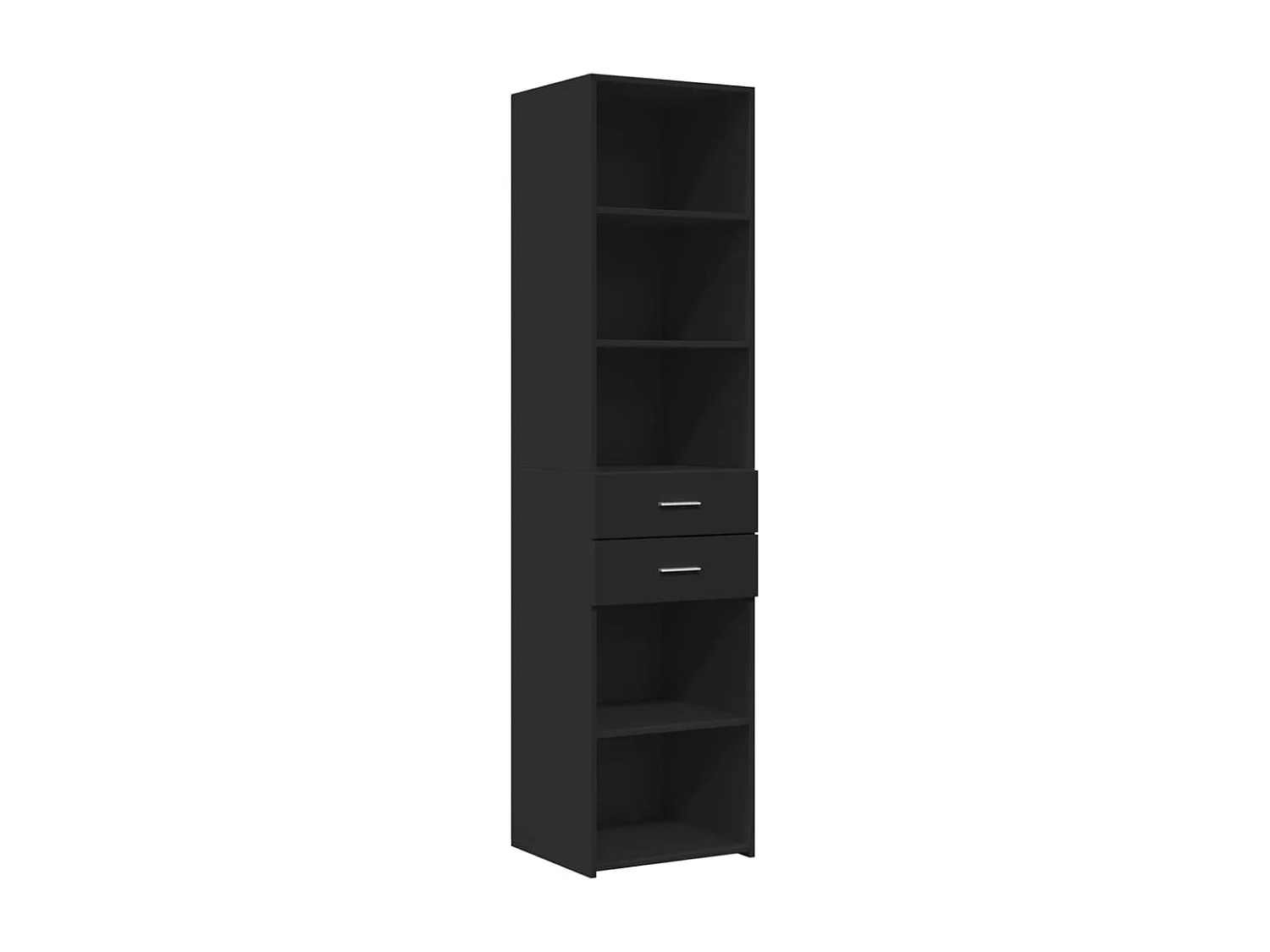 Buffet aparador cômoda armário organizador unidade cozinha sala sala alta 45 x 42,5 x 185 cm madeira trabalhada preta 02_0034931