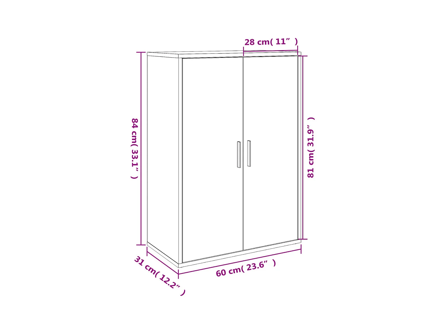 bahut commode armoire bois blanche 60 x 31 x 84 cm 02_0036677